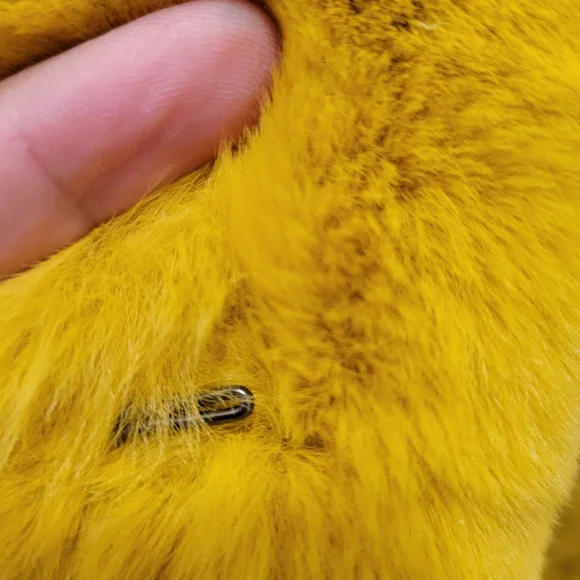 APPARIS mustard Yellow Beautiful Fur Coat. NWT. Brand New. Apparis Winter Coat - Picture 4 of 8